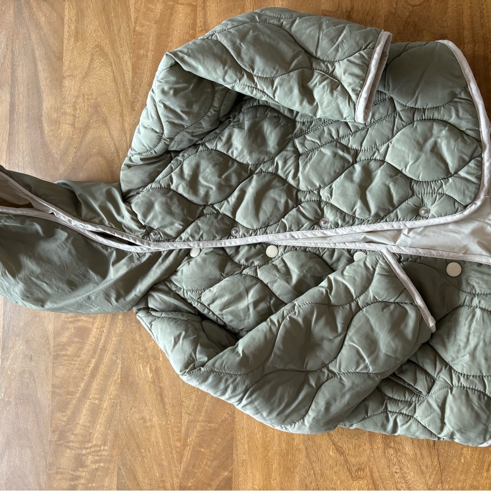 Zara Kids Quilted Puffer Jacket - Olive